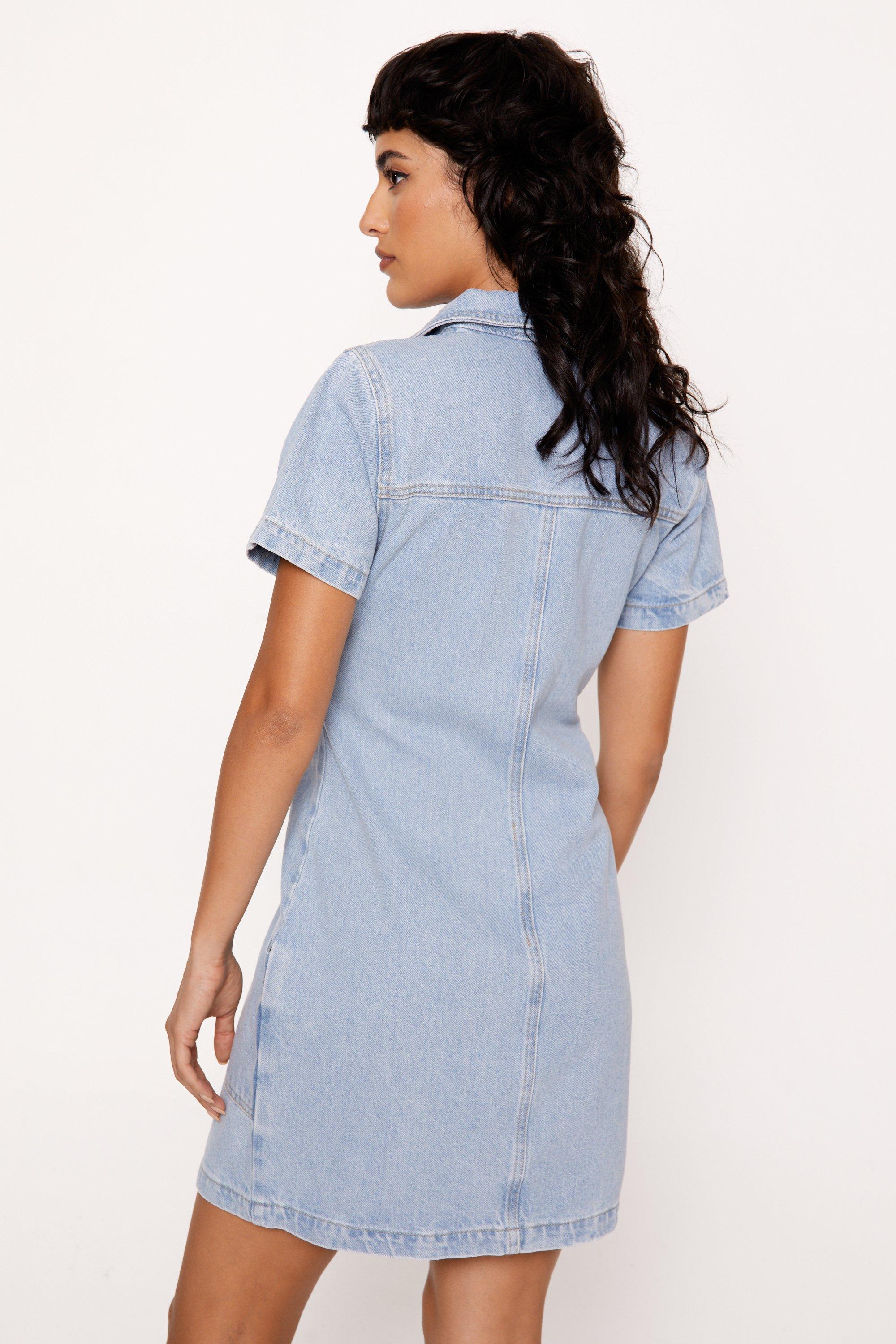 Short sleeve clearance denim dress uk